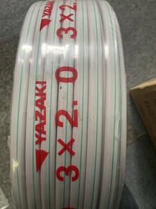 VVF3x2.0mm黒赤緑ケーブル1 巻　YAZAKI 　100M