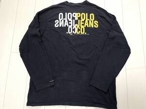 POLO JEANS CO. PALPH LAUREN 大きいサイズ ポロジーンズ　ラルフローレン ネイビー　バックプリント ロンT 2XL NO.39899