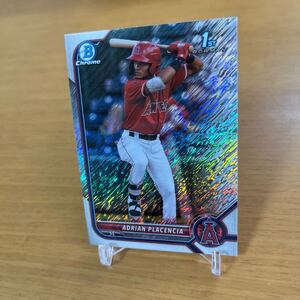 プラセンシア Chrome 2022 Topps 1st Bowman Adrian Placencia クローム シマー Prospects MLB #bcp-205 エンジェルス Angeles