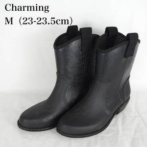 EB5182*Charming*チャーミング*レディースレインブーツ*M（23-23.5cm）*黒