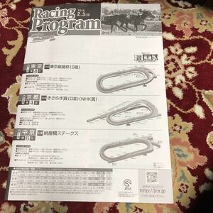 JRAレーシングプログラム2019.2.3（日)東京新聞杯（GⅢ)、きさらぎ賞（GⅢ)（NHK賞)、納屋橋ステークス