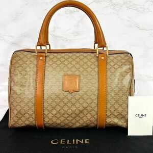 セリーヌ CELINE マカダム柄 ボストン ハンドバッグ ベージュ レザー 1461743