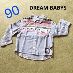 ☆90 DREAM BABYS ボヘミアン デニム 長袖シャツ 山 アウトドア☆