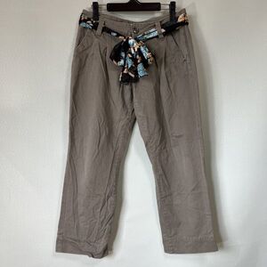 ◎クロップドパンツ ハンパ丈 ウエストリボン付きパンツ レディース 67-93 グリーン 春夏