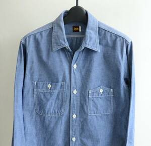 DENIME ドゥニーム シャンブレーシャツ 山ポケ マチ付 size M 色褪せあり