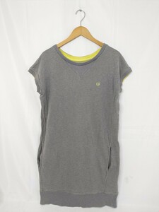 FRED PERRY フレッドペリー フレンチスリーブスウェットワンピース サイズ：US6（S程度） カラー：グレー