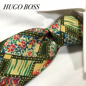 送料無料 HUGO BOSS ヒューゴボス グリーン シルク ネクタイ