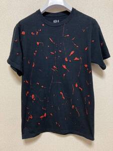 USA古着 FRUIT OF THE LOOM 半袖Tシャツ 総柄Tシャツ　S 黒