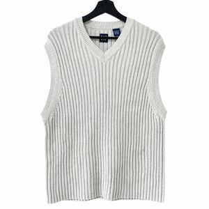 ■激レア■00s OLD GAP コットン リブニット ベスト L XL オールド ギャップ ビンテージ