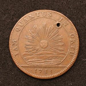 フランス ルイ15世戴冠記念 銅貨（1713）トークン[E3907]コイン