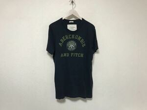 本物アバクロアンドフィッチAbercrombie&Fitchコットン半袖Tシャツメンズアメカジサーフミリタリービジネススーツスケーターストリート紺L