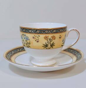 ウェッジウッド【WEDGWOOD】INDIA（インディア）カップ&ソーサー５客セット 英国製 C＆S 花 唐草 金彩 コーヒーカップ 