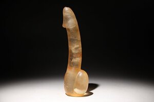 ☆百合☆水晶男根　全長約27.8cm　重量約1088g　(検)彫刻 珍石 珍宝 子孫繁栄 子宝 縁起物 中国美術 古玩