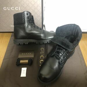 希少/美/定価129800/Gucci/総/毛皮/ファー/ディアマンテ/ブーツ/シェリー/ライン/レザー/革/皮/RedWing/ゴア/靴/シューズ/プリンスタウン/7