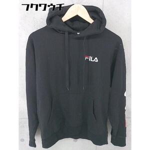 ◇ FILA フィラ 長袖 プルオーバー パーカー サイズM ブラック系 メンズ