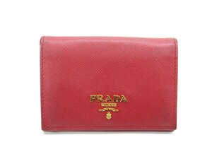 PRADA プラダ カードケース レザー 赤 レッド 二つ折り ∠UP4128