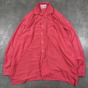 希少　COMME des GARCONS SHIRT コムデギャルソンシャツ　■川久保玲　■レーヨン とろみ 開襟　■長袖シャツ　■Xサイズ　■ヴィンテージ