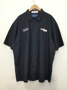 CiNTAS シンタス ワークシャツ ポリエステル×コットン 半袖シャツ ワッペン メンズ3XL 大きめ 良品綺麗