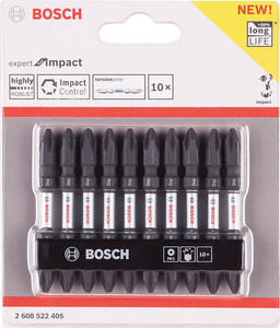 ボッシュ BOSCH 両頭 ドライバー ビット +2X65MM(10本) 2608522405 ネジ しめ 18V インパクト 対応 充電 電動 エアドライバー 建築 建設