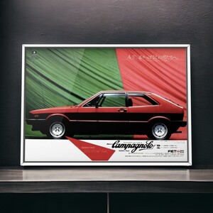 70年代 当時物!!! camparnolo × VolksWagen 広告/ポスター Scirocco シロッコ Mk1 バンパー ホイール パーツ 部品 純正