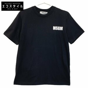 国内正規 MSGM エムエスジーエム 3441MDM104 バックプリント クルーネックカットソー Tシャツ トップス S ブラック メンズ