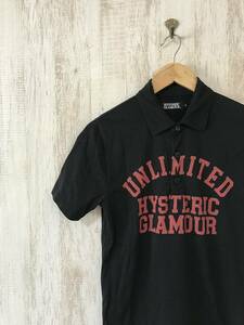 678☆【フロントロゴ ポロシャツ】HYSTERIC GLAMOUR ヒステリックグラマー 黒 S