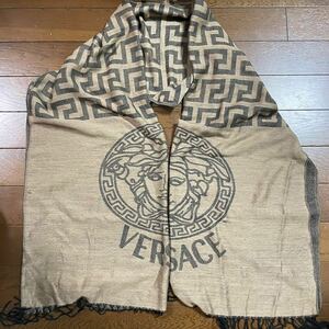 激レア 美品 VERSACE マフラー ストール カーキ ブラウン メデューサ グレカ ベルサーチ KITH BIGGIE NOTORIOUS BIG B.I.G RAP supreme 90s