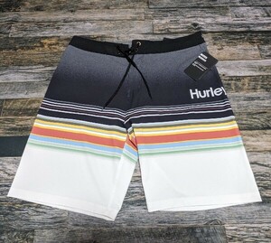 XL相当 HURLEY ファントム サーフパンツ W32 検 USA/カリフォルニア/西海岸 水着/海パン/ボードショーツ ハーレー マルチ/ボーダー/黒/白