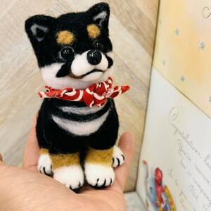 定形外送料無料　羊毛フェルト ハンドメイド ポリーチェ 柴犬 子犬 犬 マスコット 小サイズ　ぬいぐるみ 豆柴 黒柴