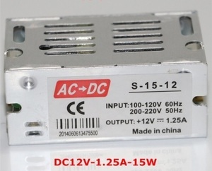 15Wスイッチングレギュレーター AC100-120V → DC12V 1.25A ACからDCパワーサプライ 電源コンバータモジュール！