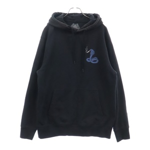 Palace Skateboards パレススケートボーズ Bunning Snake Hood スネークプリント スウェットプルオーバーパーカー ブラック