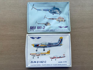 未組立☆AERO 1/72 Mil Mi-2/ZLIN Z−142 C 航空機 戦闘機 プラモデル 2個セット 中古☆ 