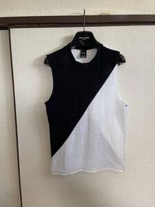 【即決】【送料最安360円】 NUMBER NINE ナンバーナイン BICOLOR TANK TOP バイカラー タンクトップ カットソー BLACK × WHITE 黒 白