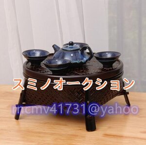 「81SHOP古風★竹籃★手作り★竹工芸★竹細工★工芸品★置物★収納ボックス★茶道具