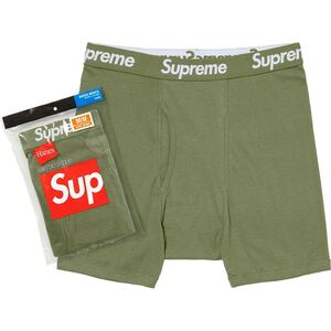 Sサイズ 2枚 Supreme Hanes Boxer Briefs Olive シュプリーム ヘインズ ボクサーブリーフ オリーブ ブリーフ パンツ