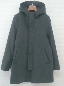 ◇ THE SHOP TK ザショップティーケー フード 長袖 ジップアップ コート サイズM チャコールグレー系 メンズ E