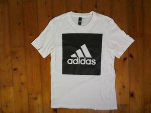 ☆詳細不明☆アディダス☆adidas☆ロゴプリント 半袖Ｔシャツ コットンTシャツ S-M位 白 ホワイト 