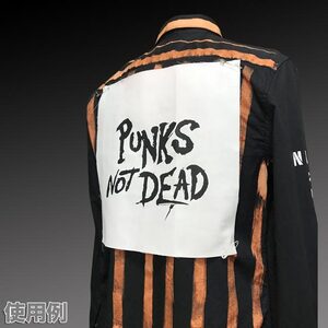 ★カスタムパンクファッション★ 大きな[PUNKS NOT DEAD-パンクス ノット デッド-] ゼッケン32x32 送料税込