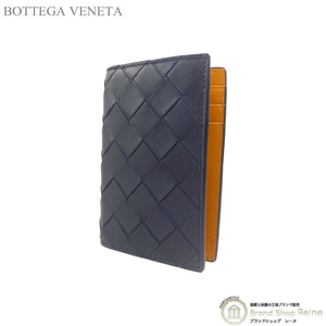 ボッテガ ヴェネタ （BOTTEGA VENETA） イントレチャート フラップ 二つ折り カードケース 749417 スペース×コブ（新品）