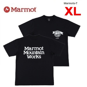 Marmot マーモット マーモッツTシャツ ブラック XL　TSSMC407　メンズ　Ｔシャツ　アウトドア