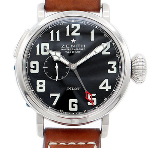 ZENITH ゼニス パイロット アエロネフ タイプ20 GMT 03.2430.693 SS ステンレス 純正ベルト 純正尾錠 メンズ 自動巻き