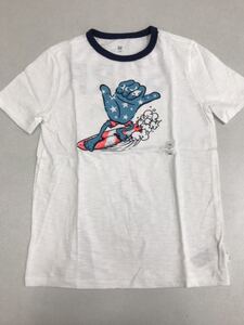 ＧＡＰ■新品■130■ギャップ■SURF■白■サーフィン■バックプリント■Ｔシャツ■紺■波乗り■USA■21■5.2-2.2