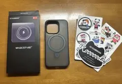 CASEKOO iPhone14Pro 用 ケース 隠しスタンド黒ブラック