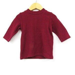 ユナイテッドアローズ グリンレーベルリラクシング ハイネックシャツ 長袖リブニット 女の子用 95サイズ 赤 ベビー 子供服 UNITED ARROWS