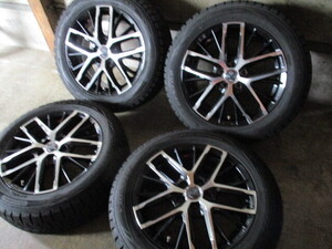 冬用set!! SMACK REVILA (BKP) (16x6,5+45 5H/100) バリ溝(DUNLOP WM01) 205/55R16 プリウス 86 ハチロク BRZ レガシィ インプレッサ 他も 