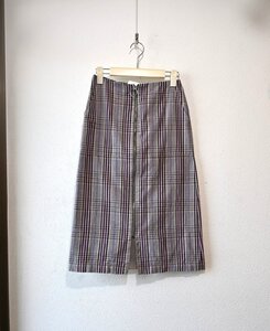 ★送料無料！アダムエロぺ　*フロントジップ　チェック柄タイトスカート/size:36*　古着のgplus広島　2408r4