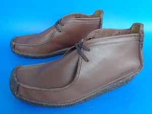 14301■美品 最高級 旧タグ Clarks Wallabees クラークス ワラビー ナタリー ブーツ 茶 レザー 81/2 G010827