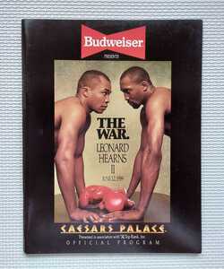 ☆ ボクシング パンフレット WBC・WBO・Sミドル級統一戦1989.6.12 シュガー・レイ・レナード vs トーマス・ハーンズ 第2戦 ポスター 付き