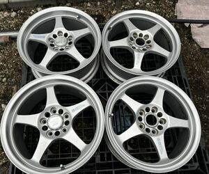 MODEX KS-CE 鍛栄舎 超軽量 土屋圭市モデル　17x7JJ/8JJ/ PCD114.3/5H/ OFFセット+45/ ハブ径約73mm/4本1本のリムタイヤ外し時多少傷に