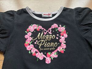 110cm メゾピアノ Tシャツ ブラック mezzo piano バラ